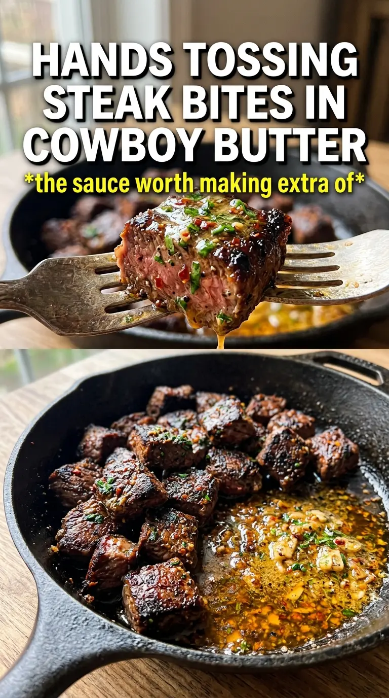 Cowboy Butter Steak Bites seared buttery garlicky