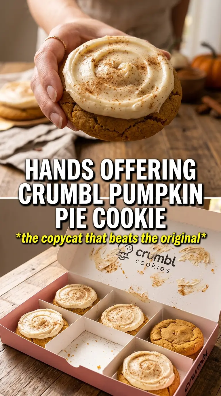 Crumbl pumpkin pie cookies thick frosted cinnamon