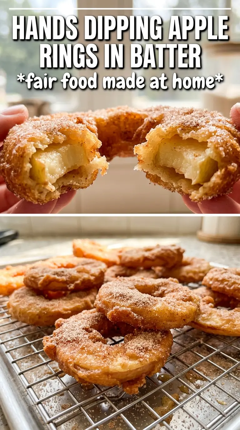 Fried Apple Rings crisp cinnamon-sugar