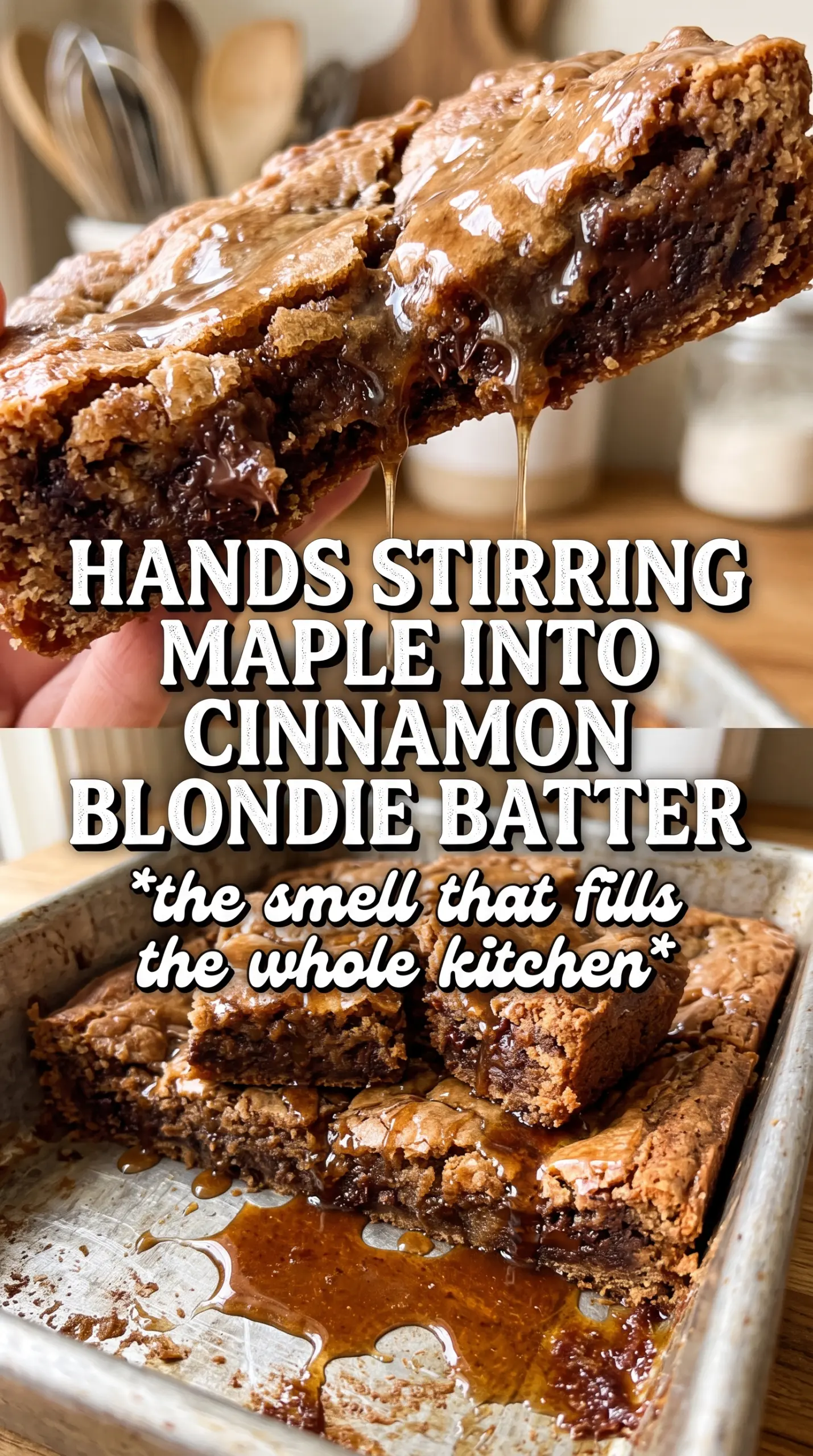 Maple Cinnamon Blondies chewy glazed