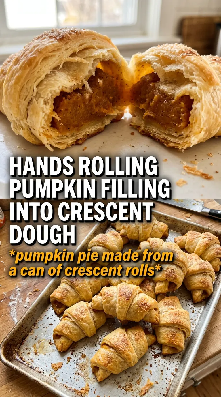 Mini pumpkin pie crescent rolls flaky cinnamon-glazed