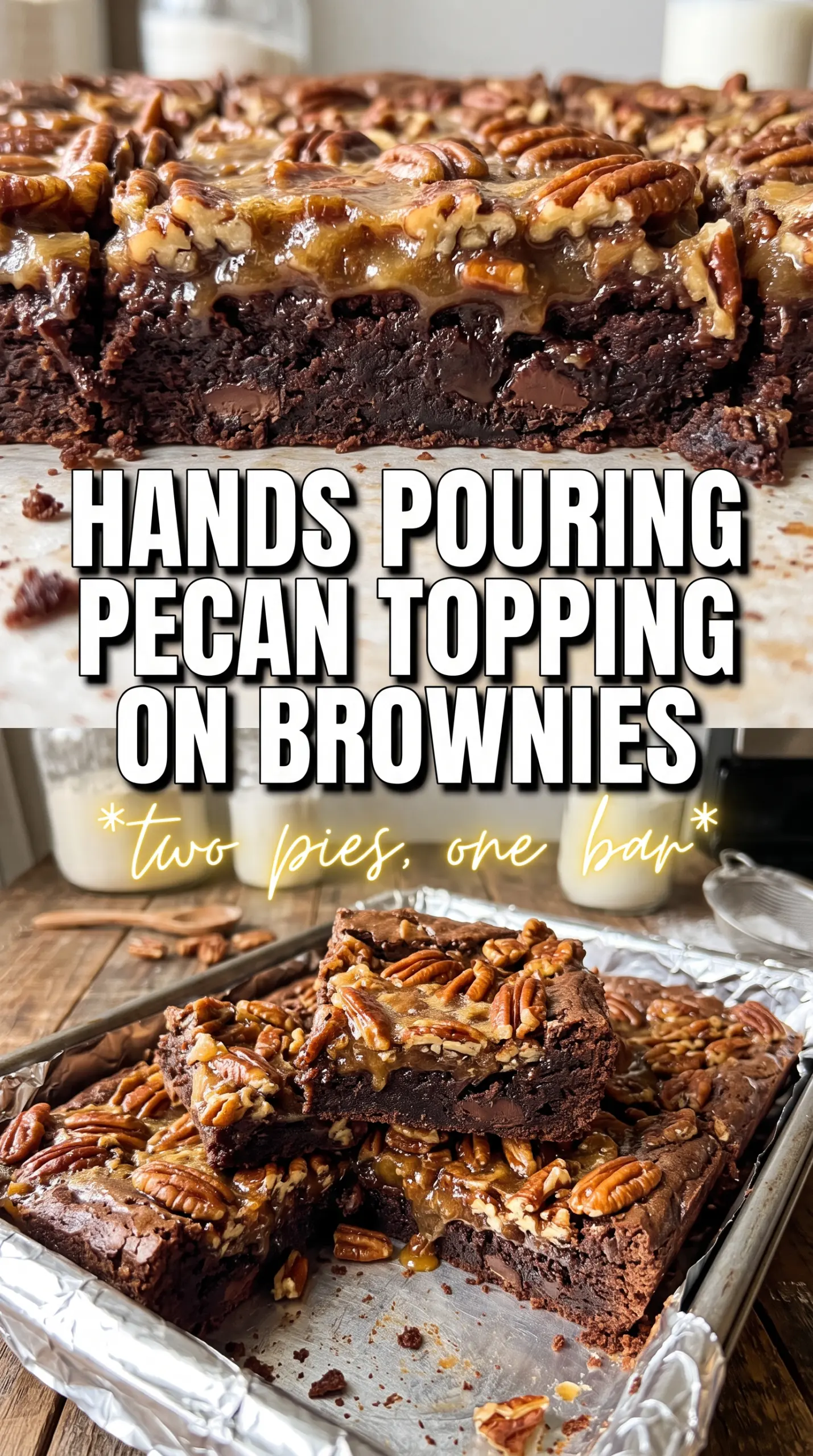 Pecan Pie Brownies fudgy sticky pecans