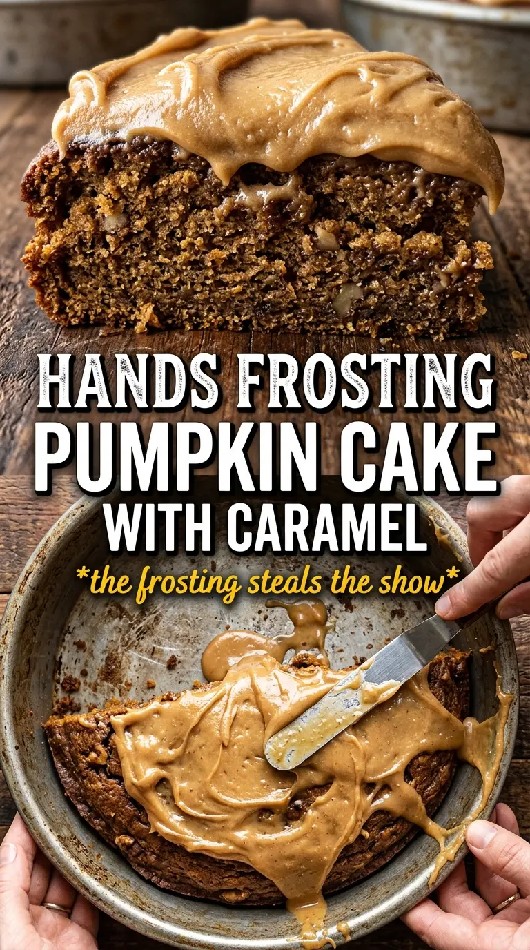 Pumpkin Cake With Caramel Cream Cheese Frosting creamy caramel spiced