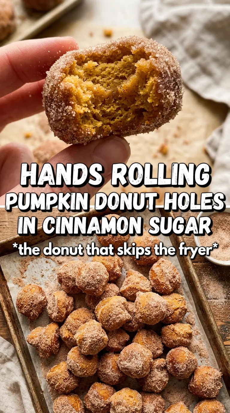 Pumpkin Donut Holes golden cinnamon sugar